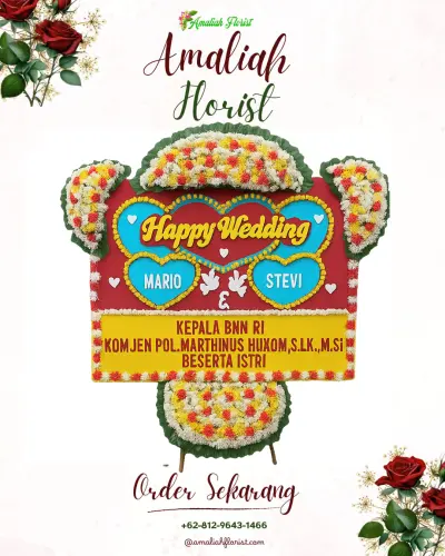 Karangan Papan Bunga Pernikahan di Dalisodo
